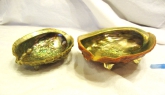 VINTAGE 60'S ABALONE SHELL DISHES W/FEET
BEAUTIFUL DESIGN AND COLORS,
UNIQUE FIND