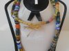 Very old African trade beaded necklace with fifty-seven unique antique glass beads.