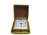 Vintage Equity Travel Wind Up Watch Alarm Clock with Built in Case. This travel watch will be used. Case Color Brown. Inside case watch color Gold Tone.