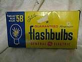 Vintage flashbulbs.In factory box with (11) blue bulbs. Never used.NEW OLD STOCK BUT FACTORY BOX IN POOR CONDITION.This item is posted and managed courtesy of Bonanza