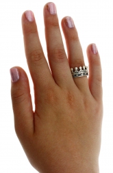 Wide Tiara Queen King Royal Crown Band Ring New Real Solid 925 Sterling Silver