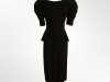 Black Velvet Peplum Puff Sleeve Formal Party Dress Sz 9/10