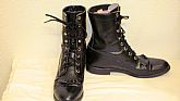 justin lace up boots black