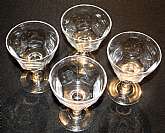 Up for sale are these Bryce Antique Clear Set Of Four Champagne Glasses in great condition with no chips or cracks. The glasses are approx. 5"T by 3 7/8"W.Shipping Excludes: Alaska/Hawaii, US Protectorates, APO/FPO, PO BoxShipping Provided to