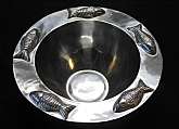 Up for sale is this Holland Boone Polished Pewter Large Bowl With A Fish Design in very good condition. Measures approx. 13 1/4"W by 4 7/8"D. Large piece with some scratching form use. Shipping Excludes: Alaska/Hawaii, US Protectorates, APO/FP