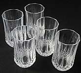 Up for sale are these Cristal D'Arques-Durand Longchamp Set Of Five Tumblers in excellent condition  with no chips or cracks. The Glasses measure approx. 5 3/8"T by 3"WShipping Excludes: Alaska/Hawaii, US Protectorates, APO/FPO, PO BoxShippin