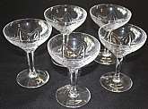 Up for sale are these rare hard to find Royal Leerdam Lyra Set of Five Champagne Glasses in excellent condition with no chips or cracks. They measure approx. 5 1/8"T by 4"W. From the Netherlands. Nice Crystal Ting. Please see my other sales for