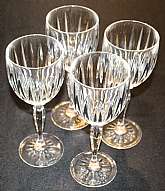 Up for sale are these Cristal D'Arques Classic Set of Four Water Glasses in excellent condition with no chips or cracks. The water Glasses measure approx. 8 1/2"T by 3 1/4"W.Shipping Excludes: Alaska/Hawaii, US Protectorates, APO/FPO, PO BoxS