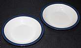 Up for sale are these Denby Metz Set Of Two Rimmed Soup Bowls in excellent condition with no chips or cracks. They measure approx. 8 3/8"W. Please see my other sales for more of this pattern. Shipping Excludes: Alaska/Hawaii, US Protectorates, APO/
