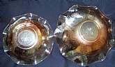 Up for sale are these Vintage Jeannette Louisa Iridescent Glass Serving Bowls in great condition with no chips or cracks. The large one measures approx. 12"W by 3 1/4'T and the small one approx. 9 1/2"W by 2 1/2"T.  These would look great o