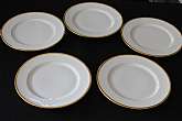 Up for sale are these Bawo & Dotter Pattern 25 Limoges France True Antique Set Of Five Large Dinner Plates in great condition with no chips or cracks and minor gold wear. The plates measure approx. 10 1/2"W. This pattern was discontinued in 1913.