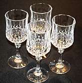 Up for sale are these Cristal D'Arques Longchamp Set of Four Water Glasses in excellent condition with no chips or cracks. They measure approx. 7 1/4"T by 2 3/4"W. Shipping Excludes: Alaska/Hawaii, US Protectorates, APO/FPO, PO BoxShipping Pr
