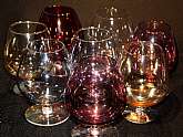 Up for sale are these Brandy Snifters Set Of Eight Colorful Glasses in excellent condition with no chips or cracks. They measure approx. 4 1/2"T by 2 1/8"W. Shipping Excludes: Alaska/Hawaii, US Protectorates, APO/FPO, PO BoxShipping Provided