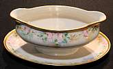 Up for sale is this Royal Bayreuth Antique Pink Rose Floral Gravy Boat in great condition with no chips, cracks or crazing. Minor Gold Wear. The Gravy Boat measures approx. 9"L  by 6"W. This mark was used around 1902. Please see my other sales f