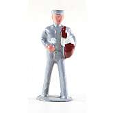 This is a very nice Barclay lead figure from the 1950s depicting a Train Conductor Carrying Bag 1.75" TallThis lead figure is in good condition with some of the paint worn off with age. No breaks or cracks. Please see the photographs as this will b