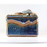This is a very nice, and heavy, hadnmade lidded box/jar/match holder. Glazed with enamel paint. This beautiful box weighs close to 3 pounds!Size: Unisex 5.5" W x 3.75" D x 4.5" TCondition: Pre-Owned GoodThis beautiful box is in great