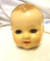 VTG 40'S DOLL HEAD W/CLOSING EYES
GREAT FOR DOLL REPAIR
BY IDEAL PLASTIC