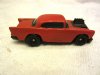 VTG 1993 HOT WHEELS 57 CHEVY RED, BLACK RIMS, BLACK ENGINE OUT OF HOOD