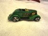 VTG 1995 HOT WHEELS "O LUCKY FLAME" GREEN 33 FORD ROADSTER W/GOLD ACCENTS
