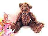 Adorable brown stuffed plush teddy bear. RARE collectible ISABEAR by Pat Whitley