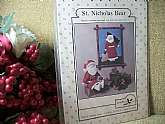 Jenny Wren Christmas Decoration Pattern. St. Nicholas Bear.Machine Appliqued Bear and Santa Bear Doll.