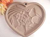 Heart of Plenty Baking Mold. Pampered Chef stoneware heart-shaped mold.Vintage 1995 baking tool