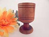 Handcrafted turned wood cup for use as a shot glass, toothpick holder, vase or display, vintage 1960s.
