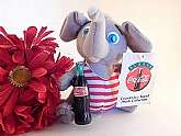 Coca Cola advertising elephant plush stuffed animal elephant Vintage 1988 COKE collectible.