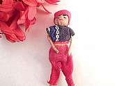 South American doll - miniature Machu Picchu Inca Trail follk art doll, travel souvenir