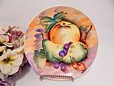 Wall hanging plate, fruit motif mid-century collectible vintage 1950s home decor