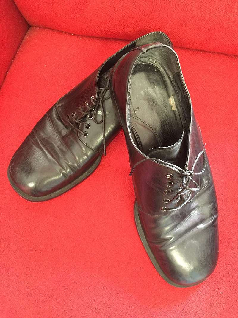 Men's Vintage 40's - 50's Leather Oxfords Black With Black Lace Round ...