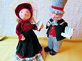 Christmas Caroling Dolls Vintage Dickens A Christmas Carol Victorian Singing Couple Collectible Man Woman Figures Dolls Red Green Sheet Music Holiday Home Decor Ornamental Collectible Christmas Dolls. These are a pair of vintage Christmas Caroling Dolls f