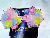 Multi Color Flowers Large Barrette New Vintage Transparent Acrylic Gold Beaded Silver Metal Hair Jewelry