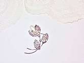 White Pearl & Crystal Rhinestones Flower Brooch Vintage Pin Mad Men Costume Jewelry