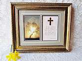 Framed Picture Tree & Cross w Scripture Vintage New Unused Wall Hanging Decor Double Religious Christian Spiritual Home Rectory Church Decor Easter Mother's Day Gift for Anyone. This is a vintage framed picture, never used or hung still in cardboard e
