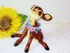 Porcelain Bambi Fawn Baby Deer Figurine Vintage Ceramic Flowered Bow Sitting Collectible Home Decor Animal Figure
