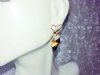 Gold Rhinestone Multi Hearts Dangle Earrings Vintage New Rocker Hippie Valentine Love Gift Party Jewelry Costume Jewelry Unworn