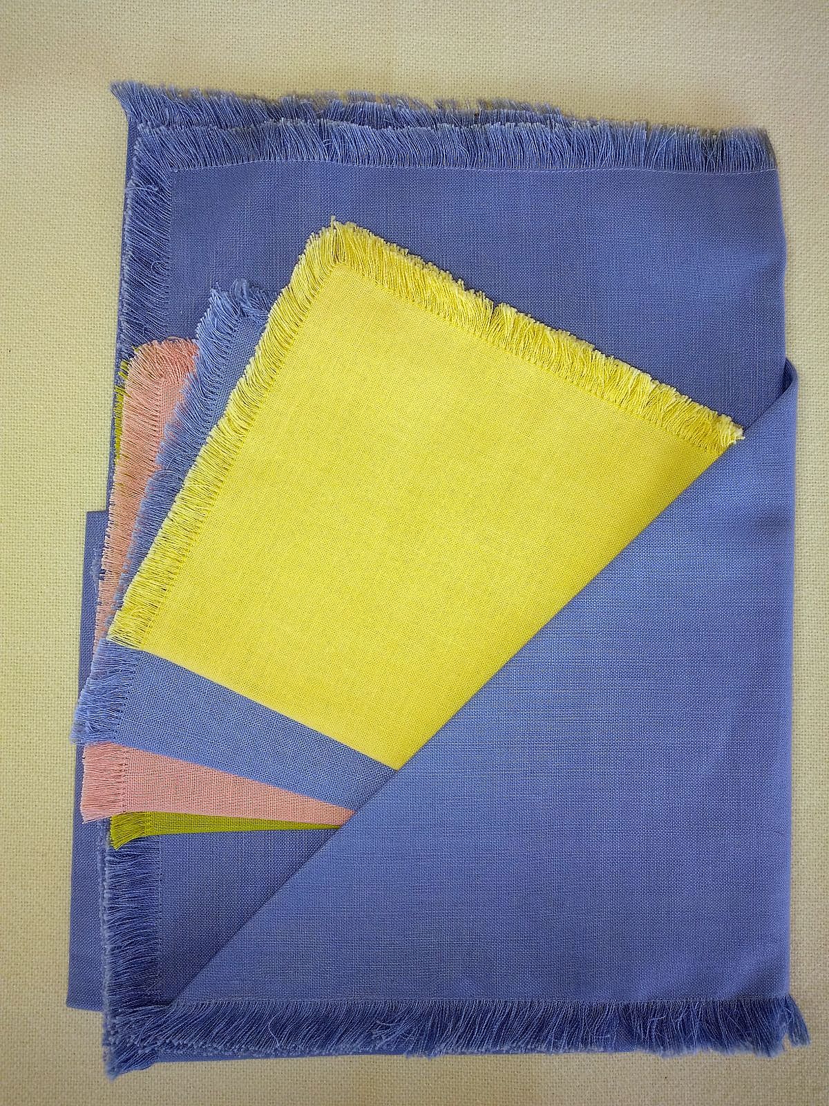 Periwinkle blue table cloth and set of 4 napkins for a sweet card table décor. Bridge perhaps? 