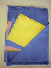 Periwinkle blue table cloth and set of 4 napkins for a sweet card table décor. Bridge perhaps? 