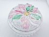 Lidded Poinsettia Crystal Glass Candy Dish, Mikasa Savoir Vivre Line.