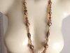 Antique Venetian Foil Art Glass Flapper Sautoir Necklace Sunstone Crystal Beads