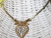 Vintage 40s Rhinestone Heart Pendant Necklace Coro Maybe