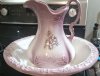  Vintage Ironstone Wash Basin and Pitcher-Pink
