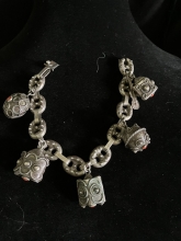 8" Italian Etruscan Revival 800 silver bracelet