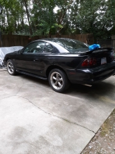 Black coupe, V-8, 5 spd. Bullitt rims,several new parts. Great project car .Needs tune up and runs. Long tube headers and pipes, sounds good. Serious offers only, no bullshitters! $4500 neg.