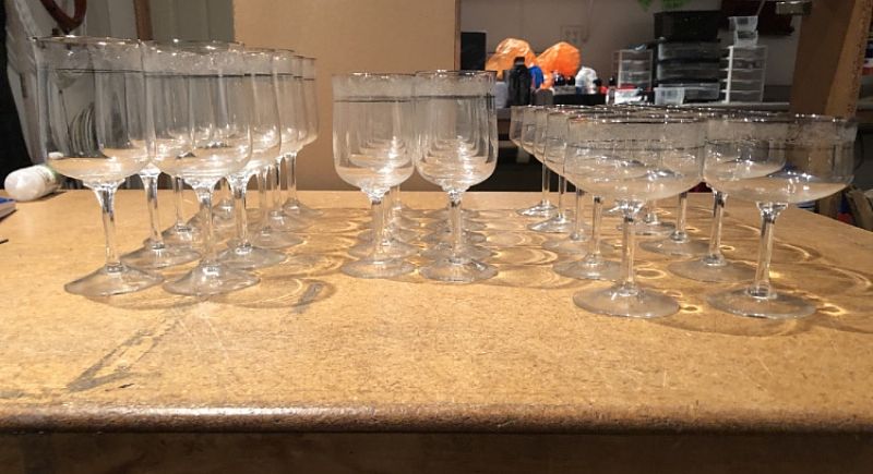 30 pcs. Moonspun (Etched/Platinum Trim) Glassware by Lenox Crystal [LC MOO]