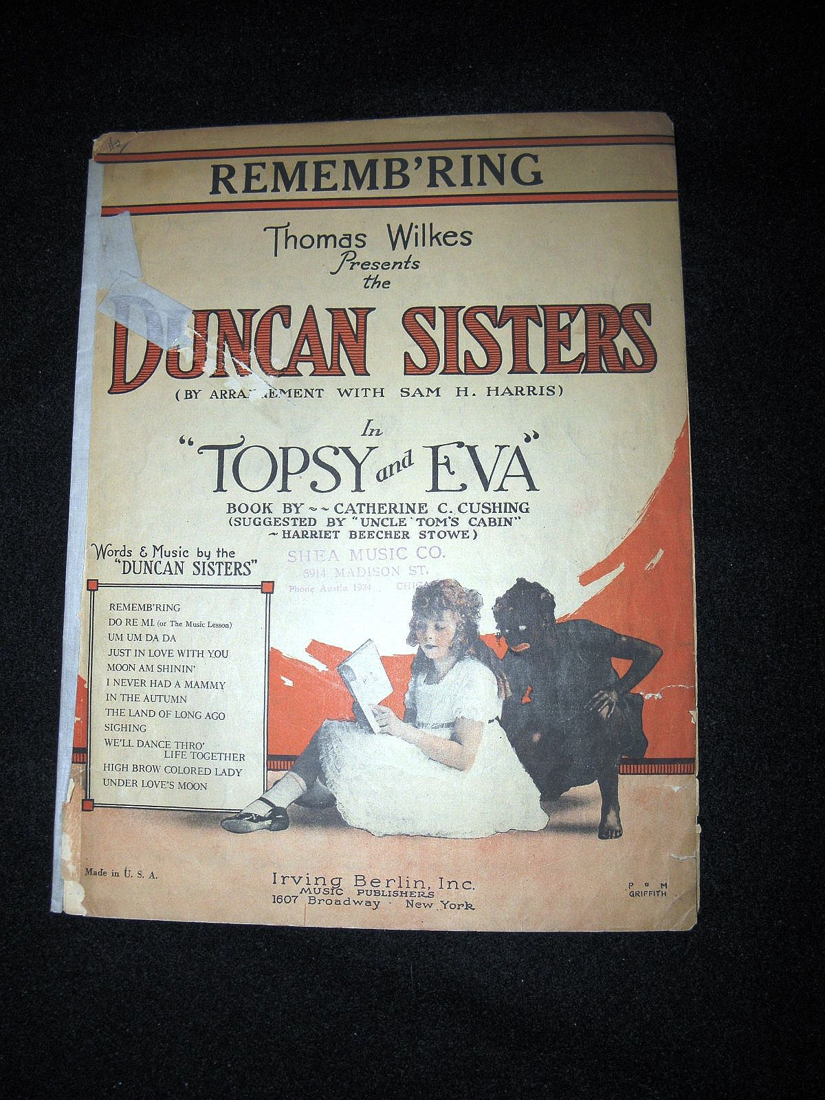 a musical comedy derived from the novel Uncle Tom's Cabin by Harriet Beecher Stowe