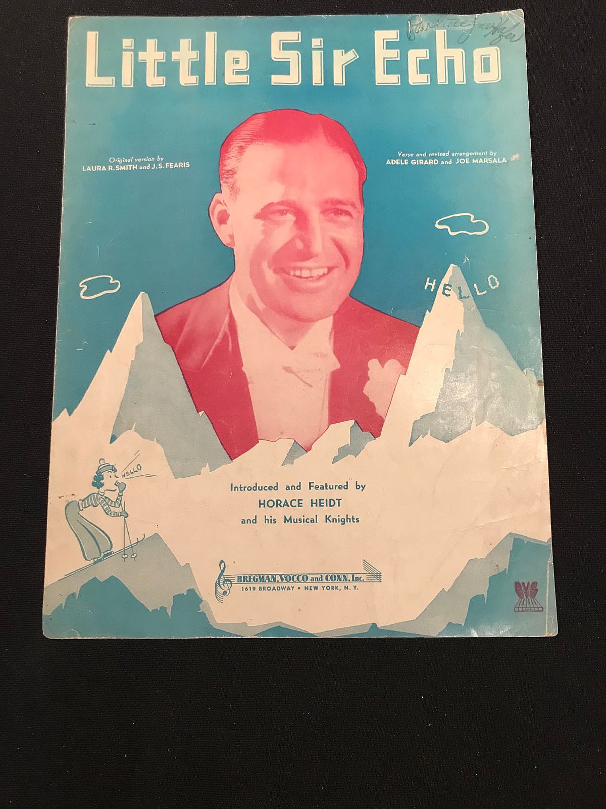 A defining feature of the style is the "echo" gimmick, where specific phrases like "Hello" are repeated (often softly or in a different register) to simulate an acoustic echo. A novelty piece.