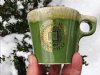 Hull Pottery Avocado Green Drip Indiana University Seal Mug - ca 1970 - from DustyMillerAntiques
