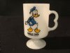 Walt Disney Productions Donald Duck Milk Glass Footed Mug - 1970s - from DustyMillerAntiques